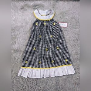 Emily Rose Size 4t Gingham Bumble Bee Dress